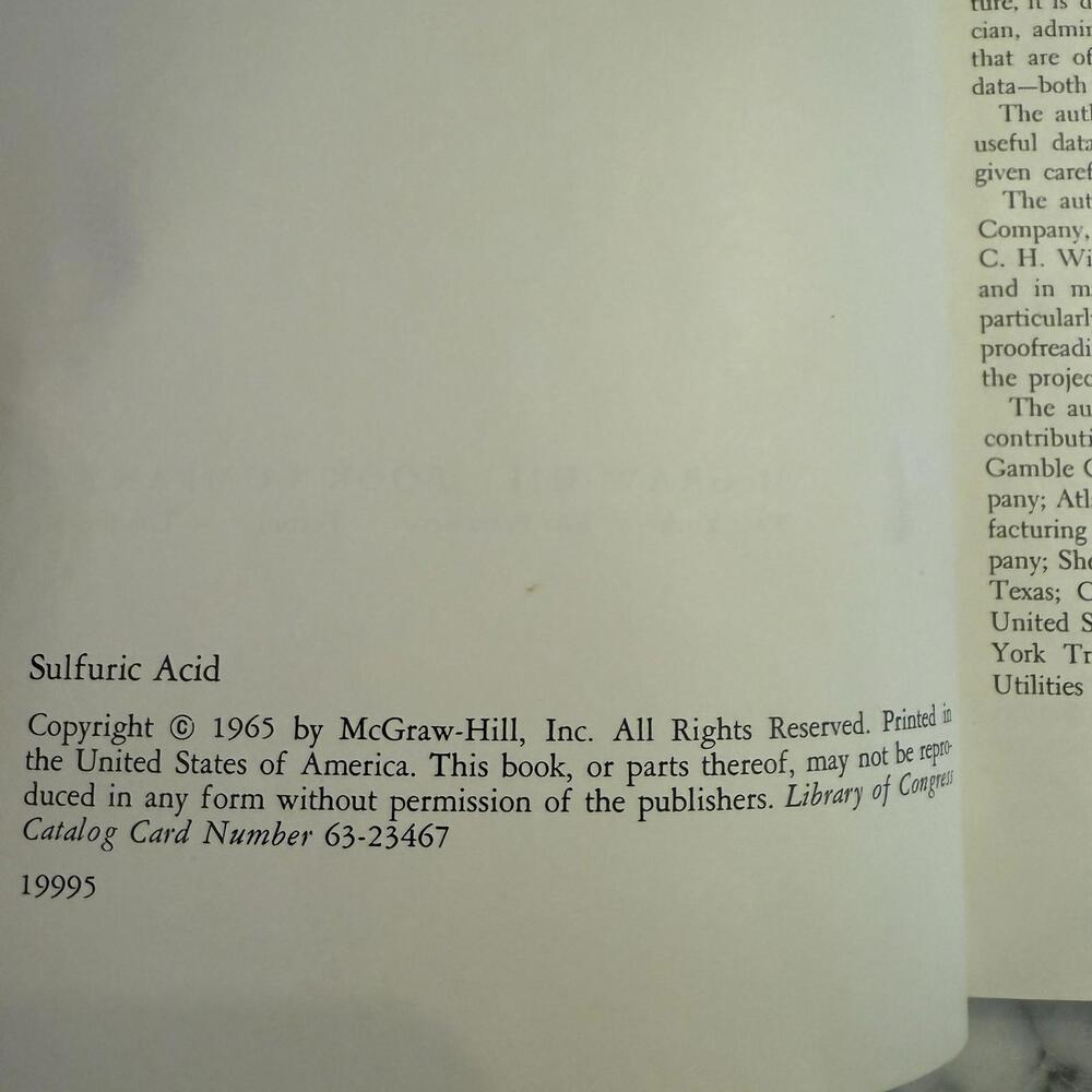 Sulfuric Acid Use and Handling – Oscar Fasullo – 1965 McGraw-Hill Hardcover - Picture 4 of 8